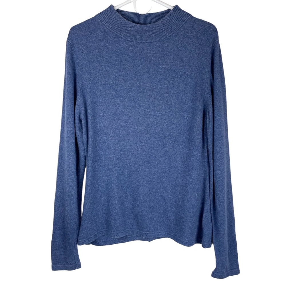 Icelandic Design Mock Neck Sweater Silk Cashmere Sweater Sz XL Blue